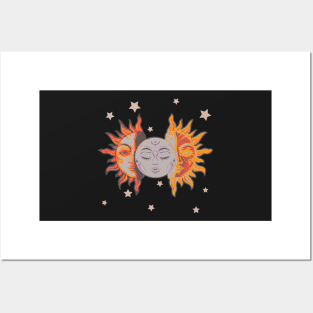 Star child of the moon and sun (black bg, matte 2 version) Posters and Art
